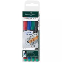 Маркеры Faber-Castell \"Multimark permanent\" перманентные в наборе 4цв., пулев., F-0,6мм