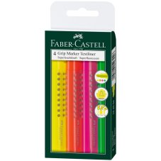 Текстовыделители Faber-Castell \"Grip 1543\" в наборе из 4цв., скошенные