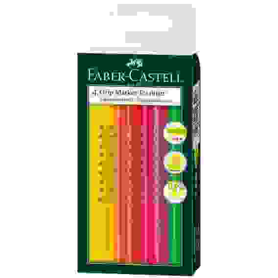 Текстовыделители Faber-Castell "Grip 1543" в наборе из 4цв., скошенные