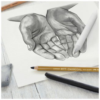 Уголь и угольные карандаши Faber-Castell \"Charcoal Sketch\" в наборе из 7 предметов, в картон.упак.