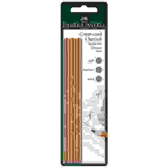 Угольные карандаши Faber-Castell \"Pitt\" 3шт (мягкий, средний, твердый)