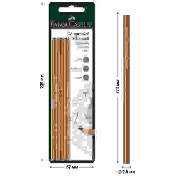 Угольные карандаши Faber-Castell \"Pitt\" 3шт (мягкий, средний, твердый)