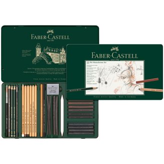 Художественные изделия Faber-Castell \"Pitt Monochrome\" в наборе из 33 предмета, в метал.коробке