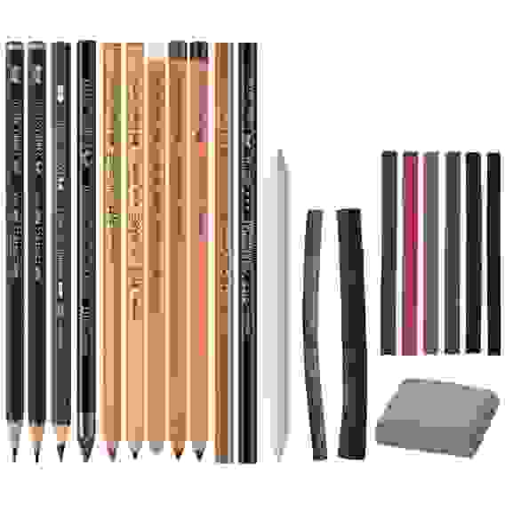 Художественные изделия Faber-Castell \"Pitt Monochrome\" в наборе из 33 предмета, в метал.коробке