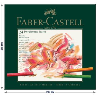 Пастель Faber-Castell \"Polychromos\" художественная в наборе из 24 цветов в картонной упаковке