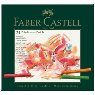 Пастель Faber-Castell \"Polychromos\" художественная в наборе из 24 цветов в картонной упаковке