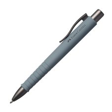 Ручка Faber-Castell \"Poly Ball Urban XB\" шариковая автоматическая, синяя, корпус серый камень, 1,4мм