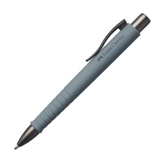 Ручка Faber-Castell \"Poly Ball Urban XB\" шариковая автоматическая, синяя, корпус серый камень, 1,4мм