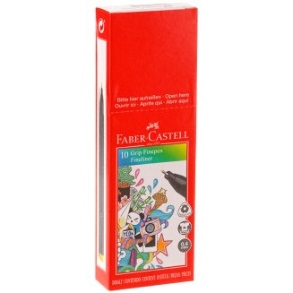 Ручка Faber-Castell \"Grip Finepen\" капиллярная черная, 0,4мм, корпус трехгранный