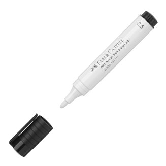 Ручка Faber-Castell \"Pitt Artist Pen Bullet Nib\" капиллярная белая, толщина линии 2,5мм