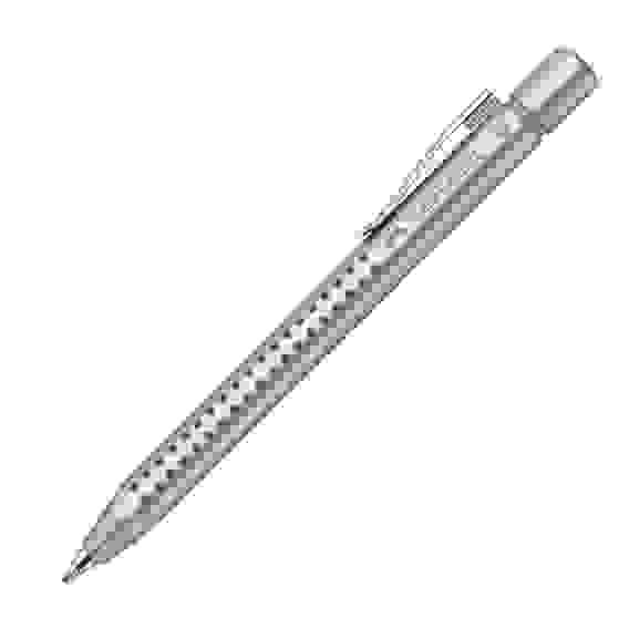 Ручка шариковая автоматическая Faber-Castell "Grip 2011" синяя, 1,2мм, трехгран., серебряный корпус