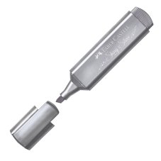 Текстовыделитель Faber-Castell \"TL 46\" скошенный, линия 1-5мм, серебро, металлик
