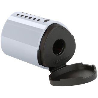 Точилка Faber-Castell \"Grip 2001 Mini\" пластиковая с 1 отверстием, контейнером, серебряная