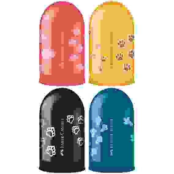 Точилка Faber-Castell \"Jelly\" пластиковая с 1 отверстием, контейнером, разных цветов