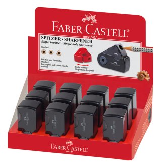 Точилка Faber-Castell \"Sleeve Mini\" пластиковая с 1 отверстием, контейнером, черная