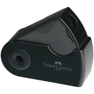 Точилка Faber-Castell \"Sleeve Mini\" пластиковая с 1 отверстием, контейнером, черная