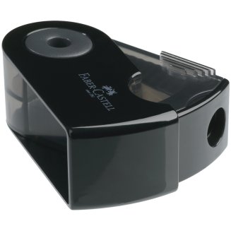 Точилка Faber-Castell \"Sleeve Mini\" пластиковая с 1 отверстием, контейнером, черная