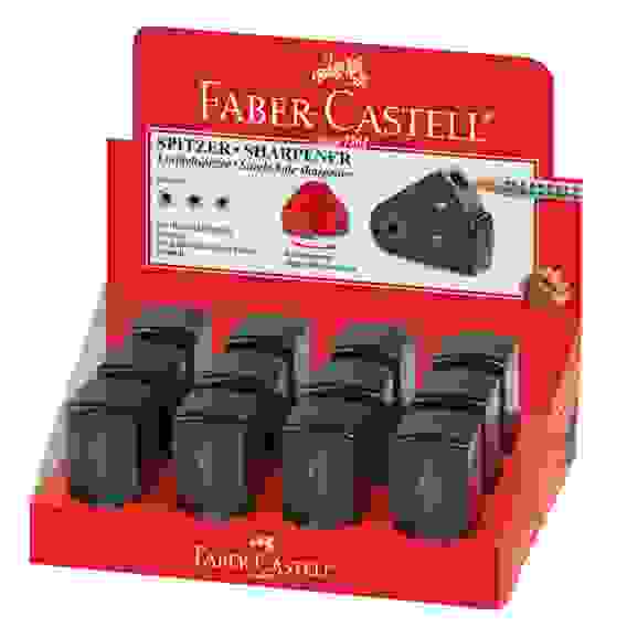 Точилка Faber-Castell \"Sleeve Mini\" пластиковая с 1 отверстием, контейнером, черная