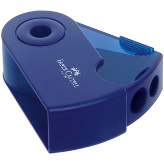 Точилка Faber-Castell \"Sleeve\" пластиковая с 2мя отверстиями, контейнером, красно-синяя