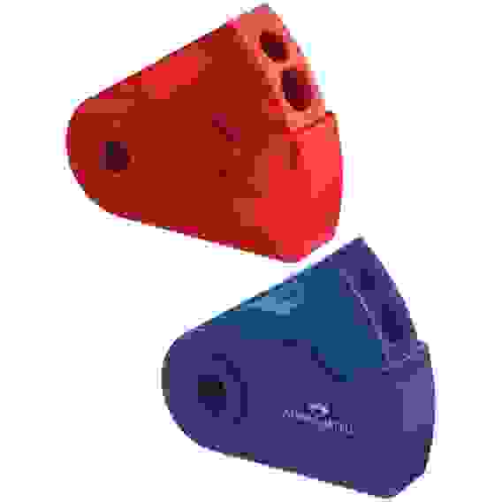 Точилка Faber-Castell \"Sleeve\" пластиковая с 2мя отверстиями, контейнером, красно-синяя