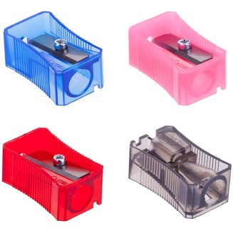 Точилка Faber-Castell пластиковая с 1м отверстием, разных цветов