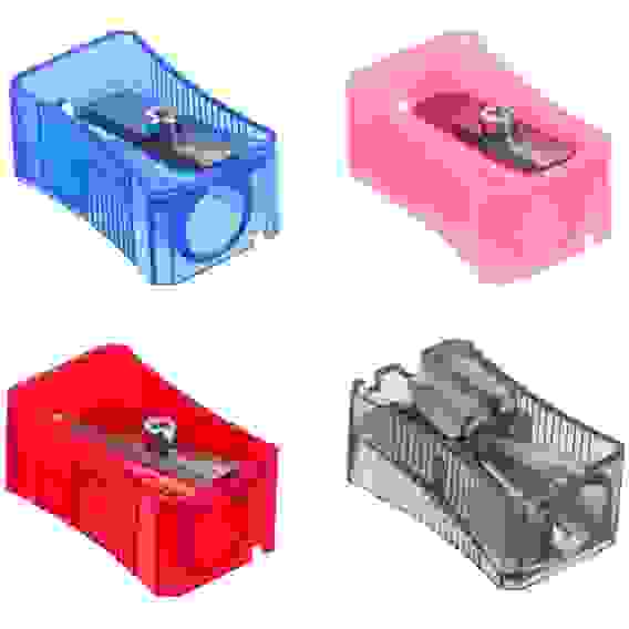 Точилка Faber-Castell пластиковая с 1м отверстием, разных цветов