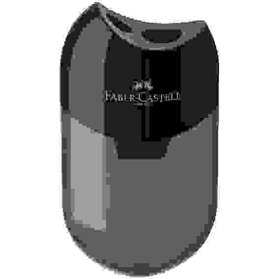 Точилка Faber-Castell пластиковая с 2мя отверстиями, контейнером, черная