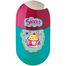 Точилка Faber-Castell \"Cupcake\" пластиковая с ластиком, с 2мя отверстиями, контейнером