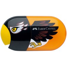 Точилка Faber-Castell \"Eagle\" пластиковая с ластиком, с 2мя отверстиями, контейнером