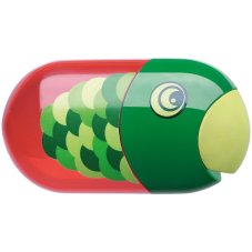 Точилка Faber-Castell \"Fish\" пластиковая с ластиком, с 2мя отверстиями, контейнером