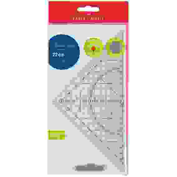 Треугольник 45°, 22см Faber-Castell "Grip", прозрачный, европодвес