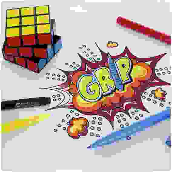 Фломастеры Faber-Castell \"Grip\" трехгранные в наборе из 10цв.,смываемые в пластиковой упаковке