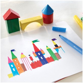 Фломастеры Faber-Castell \"Jumbo\", 24цв., утолщенные, смываемые, картон, европодвес