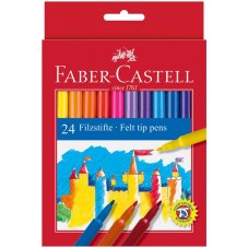 Фломастеры Faber-Castell в наборе из 24 цв., смываемые, в картонной упаковке