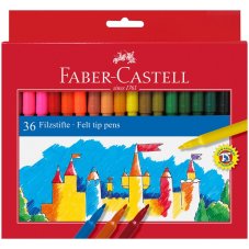 Фломастеры Faber-Castell в наборе из 36 цв., смываемые, в картонной упаковке