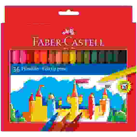 Фломастеры Faber-Castell в наборе из 36 цв., смываемые, в картонной упаковке