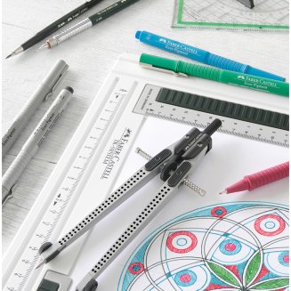 Циркуль Faber-Castell, + грифели, пластиковый футляр