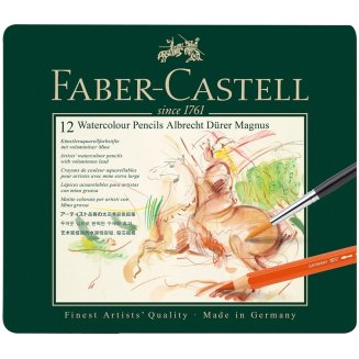 Карандаши акварельные художественные Faber-Castell \"Albrecht Dürer Magnus\" 12цв,утолщ.,заточ.,метал.