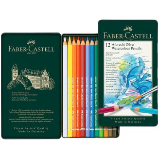Карандаши Faber-Castell \"Albrecht Dürer\" акварельные художественные, набор из 12 цв.в метал. коробке