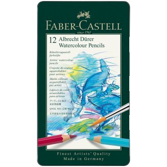 Карандаши Faber-Castell \"Albrecht Dürer\" акварельные художественные, набор из 12 цв.в метал. коробке
