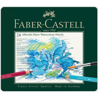 Карандаши Faber-Castell \"Albrecht Dürer\" акварельные художественные, набор из 24 цв.в метал.коробке