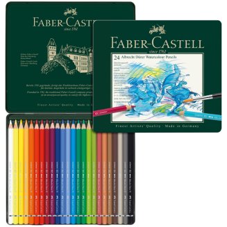 Карандаши Faber-Castell \"Albrecht Dürer\" акварельные художественные, набор из 24 цв.в метал.коробке