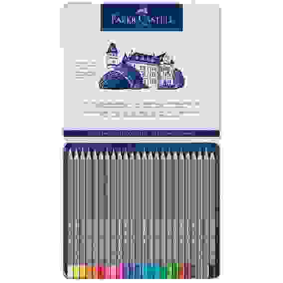 Карандаши Faber-Castell \"Goldfaber Aqua\" акварельные художественные, набор из 24 цв.в метал. коробке