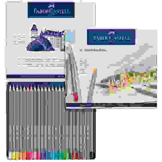 Карандаши Faber-Castell \"Goldfaber Aqua\" акварельные художественные, набор из 24 цв.в метал. коробке