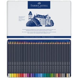 Карандаши Faber-Castell \"Goldfaber\" цветные, круглые, набор из 36 цветов в металлической коробке