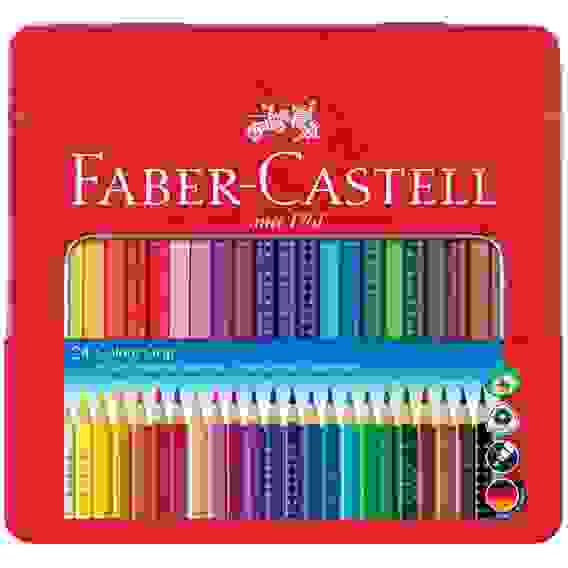 Карандаши Faber-Castell \"Grip\" цветные, трехгранные, набор из 24 цветов в металлической упаковке