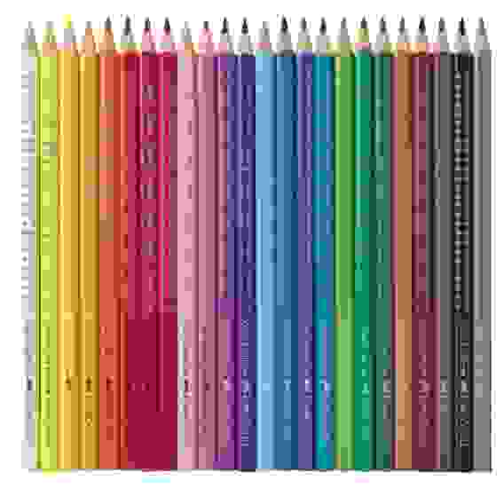 Карандаши Faber-Castell \"Grip\" цветные, трехгранные, набор из 24 цветов в металлической упаковке