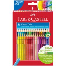 Карандаши Faber-Castell \"Grip\" цветные, трехгранные, набор из 36 цветов в картонной упаковке