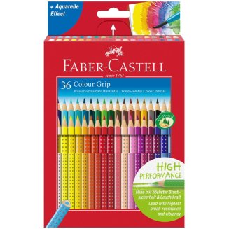 Карандаши Faber-Castell \"Grip\" цветные, трехгранные, набор из 36 цветов в картонной упаковке