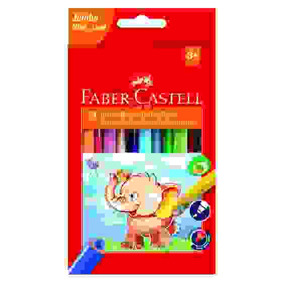 Карандаши Faber-Castell \"Jumbo\" цветные, трехгранные, утолщенные, 24 цветов с точилкой в карт.уп.